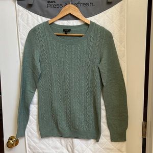 Talbots Women Green Cable Knit Sweater, Size M